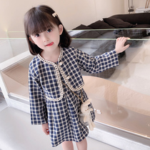 Female Baby Suit Autumn Clothing 2021 New Spring Autumn Girl Foreign Air Mesh Red Child One-piece Dress 1-3 Year Old Two Sets