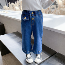 Girl Autumn Clothing Jeans 2021 New Children Children Clothing Children Casual Pants Women Baby Trendy 100 Hitch Pants