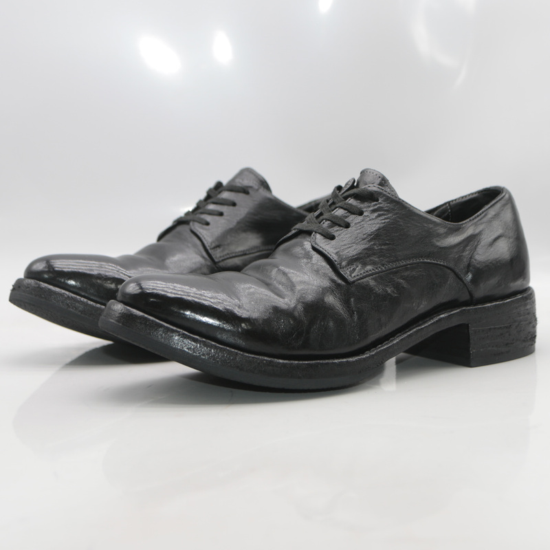 Horsehide Washed Vintage Genuine Leather Men's Shoes, Goodyear Hand-Stitched Pointed Toe Lace-Up Business Casual Leather Shoes, Derby Shoes Horsehide Washed Vintage Genuine Leather Men's Shoes, Goodyear Hand-Stitched Pointed Toe Lace-Up Business Casual Leather Shoes, Derby Shoes