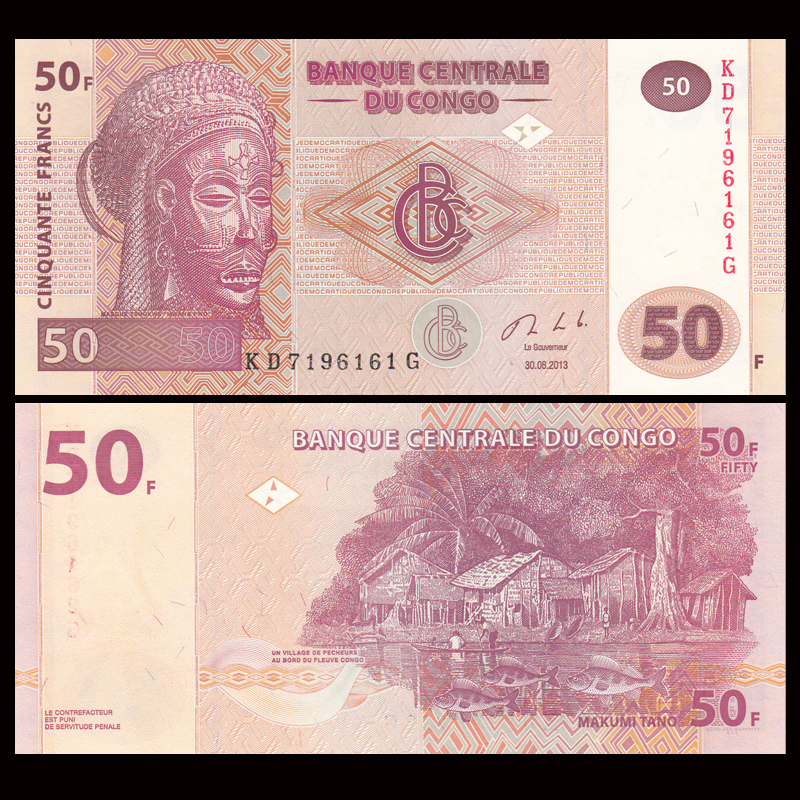 (Africa)New Congolese 50 Franc Foreign Banknote Coin Foreign Currency