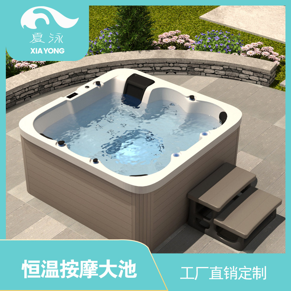 Home double heated surfing bathtub bath outdoor constant temperature acrylic massage free-standing adult spa SPA