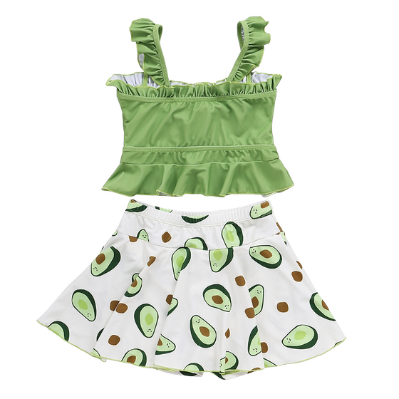 Children's swimsuit girls in girls swimsuit students conservative split skirt cute sunscreen bikini swimsuit