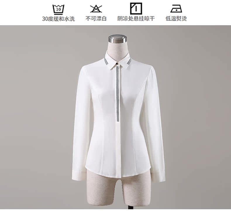 Xuân 2018 áo sơ mi trắng mới nữ dài tay áo sơ mi thu đông sơ mi công cụ chuyên nghiệp áo khoác voan mỏng