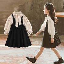 UK Next Kiss Girl with dress 2022 Korean version of Spring and Autumn Girl Girl Suit Foreign Air Tide