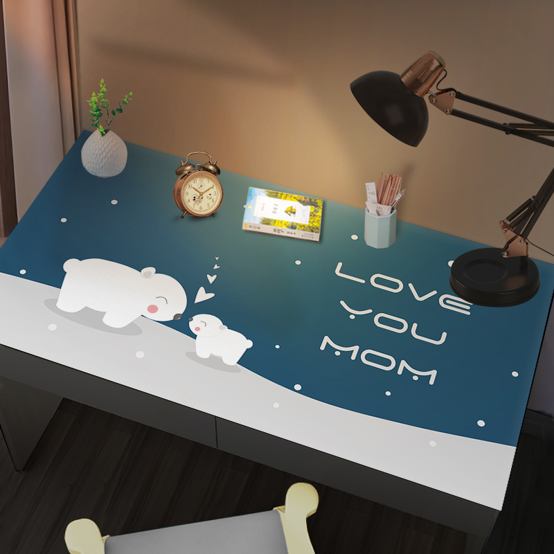 Cartoon leather student can cut desk cushion waterproof and oil protection eye table cloth male and female child desk desktop