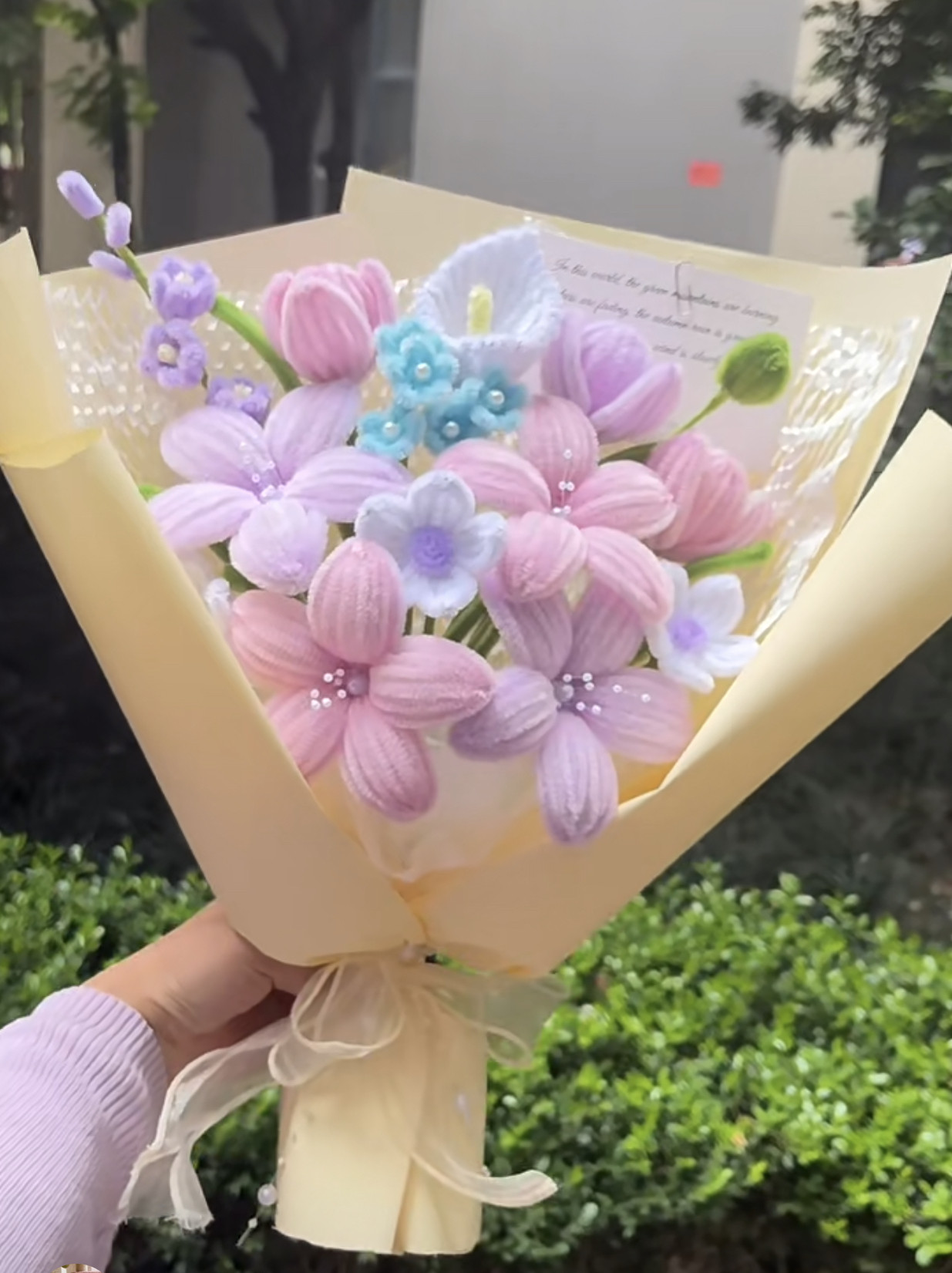 diy编织材料包 七夕情人节手工diy扭扭棒郁金香玫瑰混搭花束材料包自制仿真花