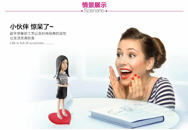 真人照片定制软陶公仔陶泥人偶全家福公仔陶泥娃人像卡通雕像包邮 生活服务 女装 流行女装