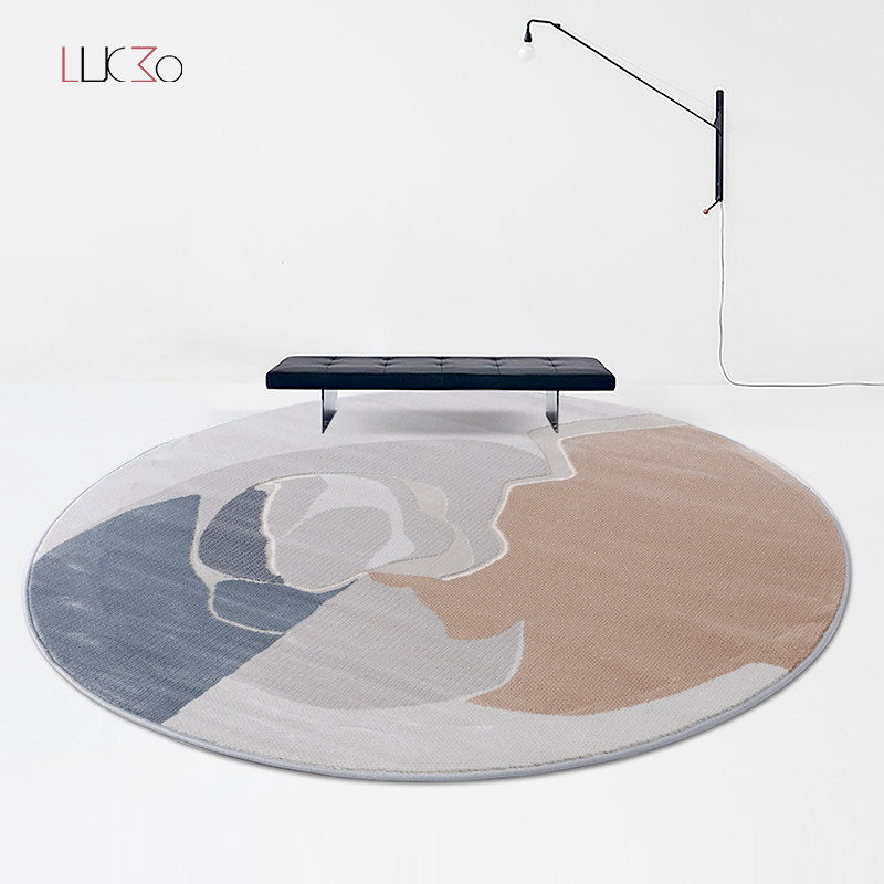 Robo ins style art living room bedroom round carpet simple Nordic single chair floor mat high-end desk mat