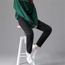 Phile Pei Le Spring Autumn Sports Pants Woman Loose Gush Small Straight Cylinder Casual Pants Black Long Pants Students Big Code Explicit