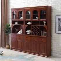 Solid wood wine cabinet 0 8 1 2 2 meters living room partition hall entrance cabinet two doors three doors oak wine cabinet room hall cabinet