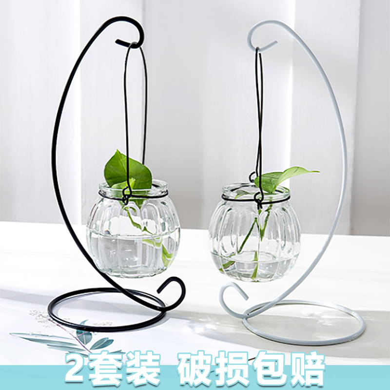 Gold Ge hydroponic flower pot utensil vase transparent glass flower arrangement creative hydroponic plant flower living room decorative ornaments