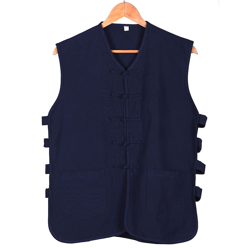 Trung Quốc gió bông collarless áo giáp tay Tang quần áo ngựa Clip người đàn ông bông và lanh vest áo cũ do con người tạo ngựa mùa hè