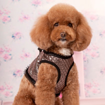 Autumn Winter Slip Dog Traction Rope Small Dog Silver Color Abrasion Resistant Chest Harness Waterproof And Cold Proof Small Body Teddy Clothes