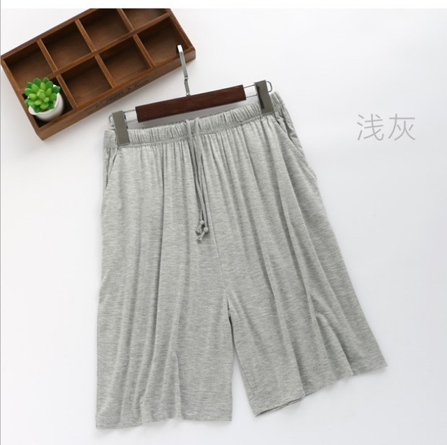 quần Big người đàn ông đeo bông giản dị mùa hè mens quần short siêu mỏng nửa cắt chân 5 5 minutepants mùa hè.