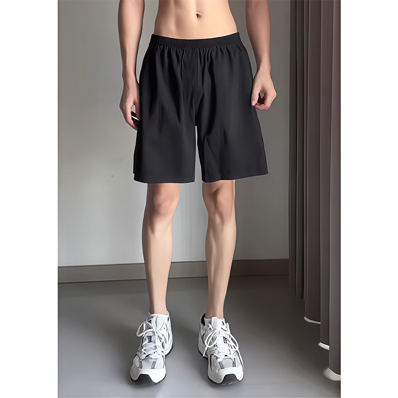 Черные спортивные шорты Cleanfit, мужские летние тонкие брюки из американского ледяного шелка с пятью точками, крутые быстросохнущие брюки для фитнеса