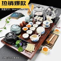 Tea Disk One Kung Fu Tea Tools Complete Automatic Integration New Chinese Solid Wood Tea Plate Full Automatic Glass