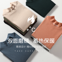 2021 autumn and winter new long sleeve undershirt female spring and autumn inner lap half high collar black white blouse 100 hitch fit T-shirt