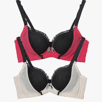 Lan Zhuoli ladies cute without steel ring underwear thin large Cup Cotton Cup adjustable side collection bra
