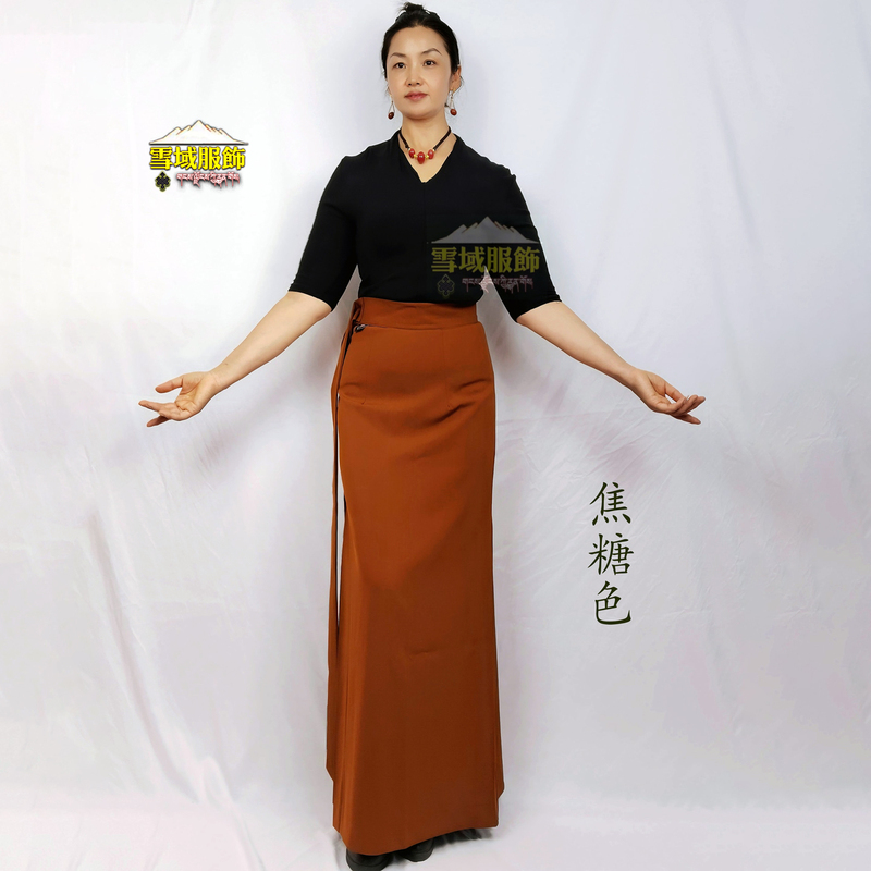 Women's All-Season Thai Hemp Pleated Ribbon Skirt, Straight Skirt, Half Skirt, Tibetan Performance Pot Dance Performance Skirt