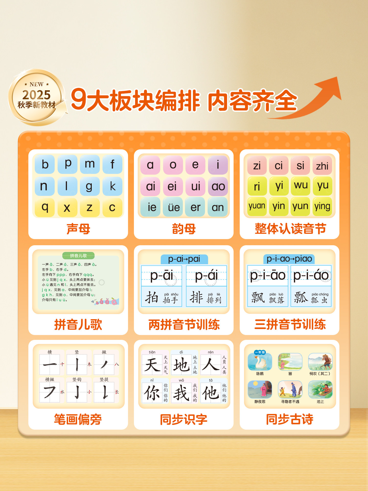 Synchronized First-Grade Chinese Language Textbook, Talking Chinese Pinyin, Preschool to Primary School Transition, Natural Phonics Training Sound Book