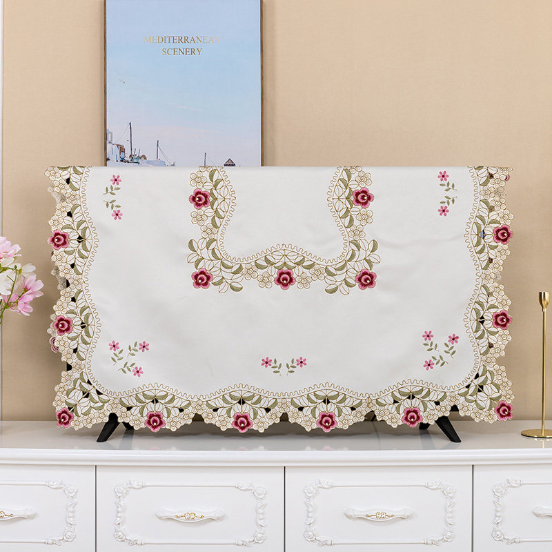 Curved screen 55 inch TV set 32 Eurostyle liquid crystal 42 inch Hanging Desktop Embroidered Hollowed-out Multipurpose Lid Cloth