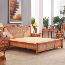 Dongyufei real rattan bed rattan solid wood bed 1 8 meters 58 plant rattan bed hotel bed and breakfast inn rattan single