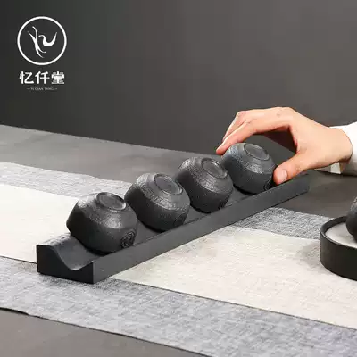 Yi Qiantang Wujin Stone Cup Holder Tea Ceremony Accessories Handmade Stone Ruyi Cup Caurest Tea Cup Holder