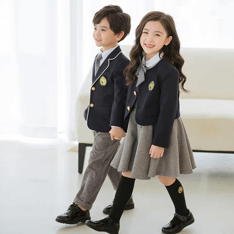 Kindergarten Entrance Garden Suit Spring Autumn Suit Yinglun College Children's Class Suit Gown School Suit Gown School Uniforms Three Sets