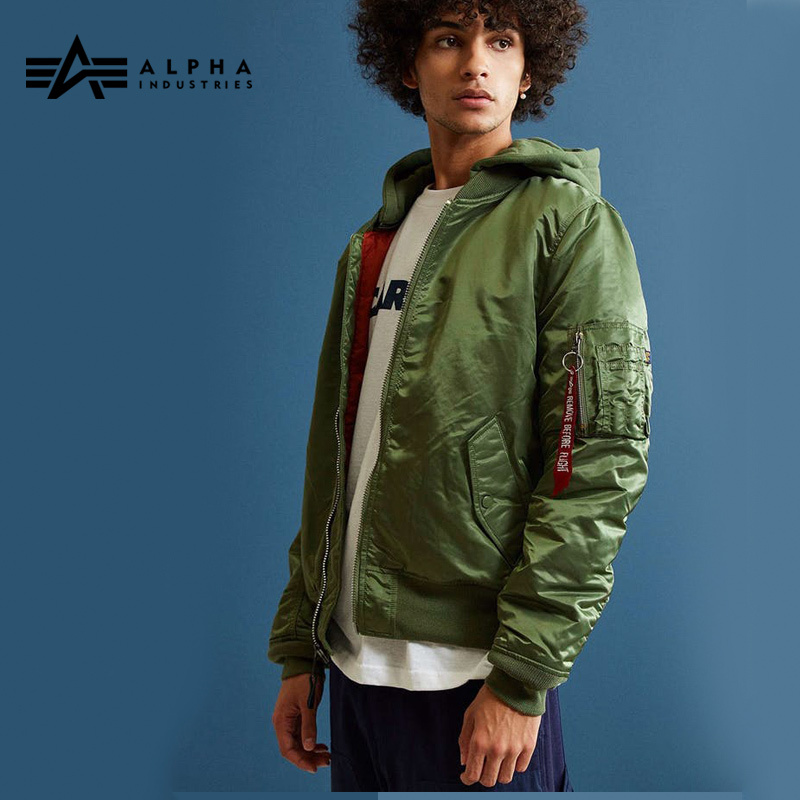 Alpha Alpha Industrial Flight Jacket L2B Men's Hooded Ma-1 Natus Stand Collar Spring and Autumn Jacket