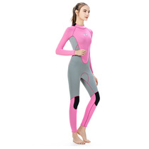 New Conjoined Diving Suit Woman 3mm Wetsuit Thickened Long Sleeve Warm Sun Protection Body Insulation Snorkeling