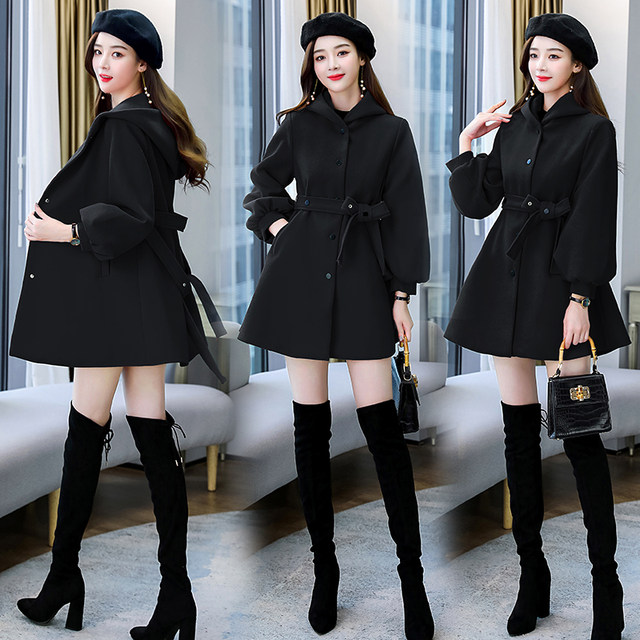 2024 ລະດູໃບໄມ້ປົ່ງແບບໃຫມ່ຄົນອັບເດດ: Lantern Sleeve Jacket Versatile ຂອງແມ່ຍິງ Cloak ສັ້ນ Cashmere Woolen Coat Trendy