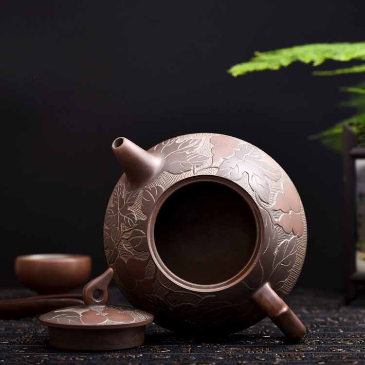 Creator qinzhou nixing pottery mud TaoChun manual high - capacity gourd pot of ferro, lotus leaf tea cups can form a complete set of tea sets