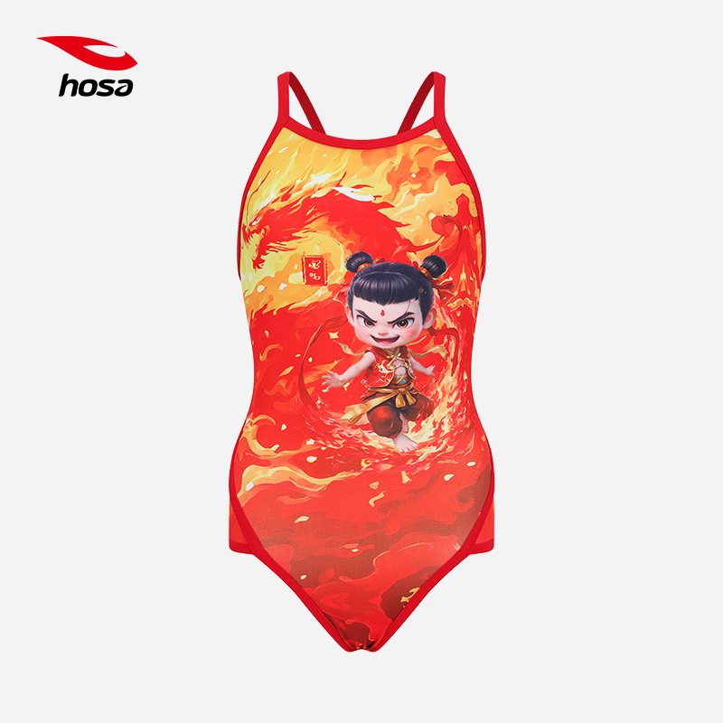 Hosa 女の子用ワンピース三角水着 女の子用 クマ柄 レース トレーニング 競技用 プール 大きいサイズ 子供用水着