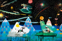 Out of print order Japan imported APPLEONE luminous puzzle Starry Sky Trojan horse Fucheng Qingji 1000 pieces