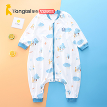 Child Tai Chun summer baby sleeping bag pure cotton 1-3 year old male and female baby sub-legs with cuff sleeping bag anti-kick by thin sleeping bag