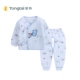Tong Tai mùa thu và mùa đông bé làm dày kimono bé bông ba lớp đồ lót nhiệt đặt dày dây đeo quần lót áo bé trai