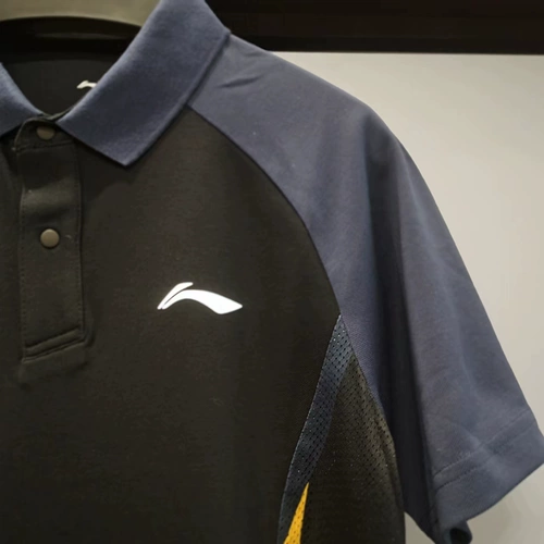 Li Ning, спортивная дышащая комфортная футболка для настольного тенниса для тренировок, 2022, воротник поло, короткий рукав