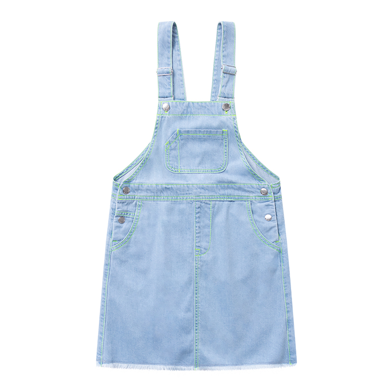 Balabala cô gái ăn mặc 2020 Summer ăn mặc mới Big Child bông Denim Dây đeo váy 22112200422.