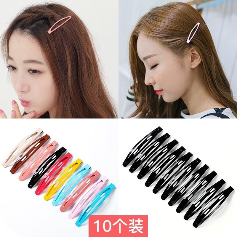 Korean headdress hair clip Adult hair clip word clip Bangs clip simple black BB clip edge clip girl clip jewelry