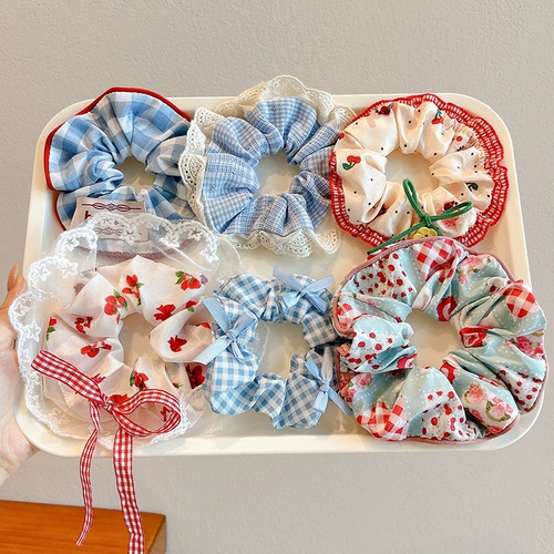 Детские крупные кишечные волосы кольцо 2025 Новый стиль для девочек с завязанными булочками, кольцами для волос, веревками для волос, головным убором маленькой девочки