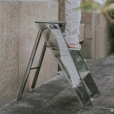 家用折叠梯凳多功能人字梯加厚室内登高梯透明移动便携三步梯马凳