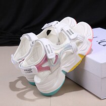 Hot Air Rainbow Bottom Sports Sandals Schoolgirls Fairy 2021 Summer new Korean version Thick Bottom Pine Pastry Beach Shoes in