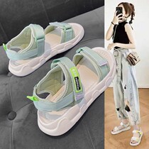 Hot Air Sports Sandals Women Summer 2021 New Flat-bottomed Roman Casual Students Waterproof Beach Shoes Soft Bottom Light