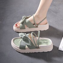 Hot air net red explosive fit dresses sandals women Summer fairy Wind 2022 New fashion students thick bottom Rome flat