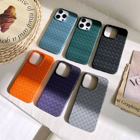 iPhone15 Apple 13 premium phone case cooling 14promax breathable 12 woven pattern mate60 silicone