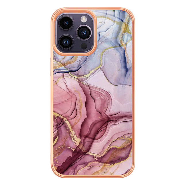 iPhone15promax mobile phone case silicone literary marble pattern 14 all-inclusive suitable for 12 apple 13 anti-fall 11