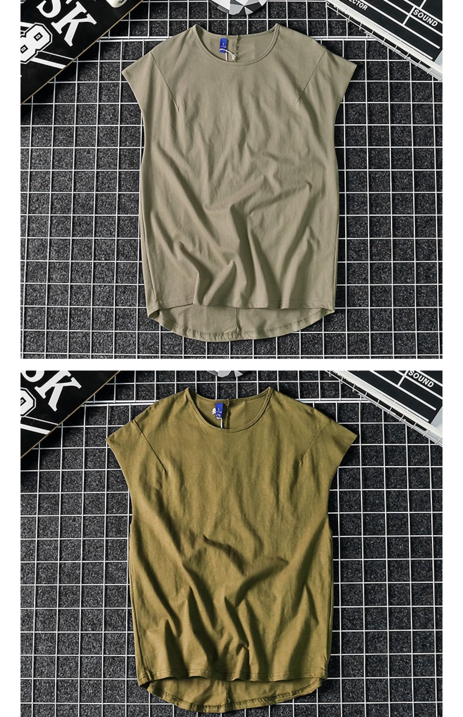 Hồng Kông phong cách hip hop cotton không tay retro vest vest nam giản dị màu rắn chạm đáy áo sơ mi Harajuku bf lỏng mỏng vest - Áo vest cotton áo vest dạ nam trung niên