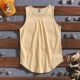 Nhật Bản retro hip hop hip-hop màu rắn in thể thao giản dị vest nam cotton lỏng áo vest đôi - Áo vest cotton áo ba lỗ trắng