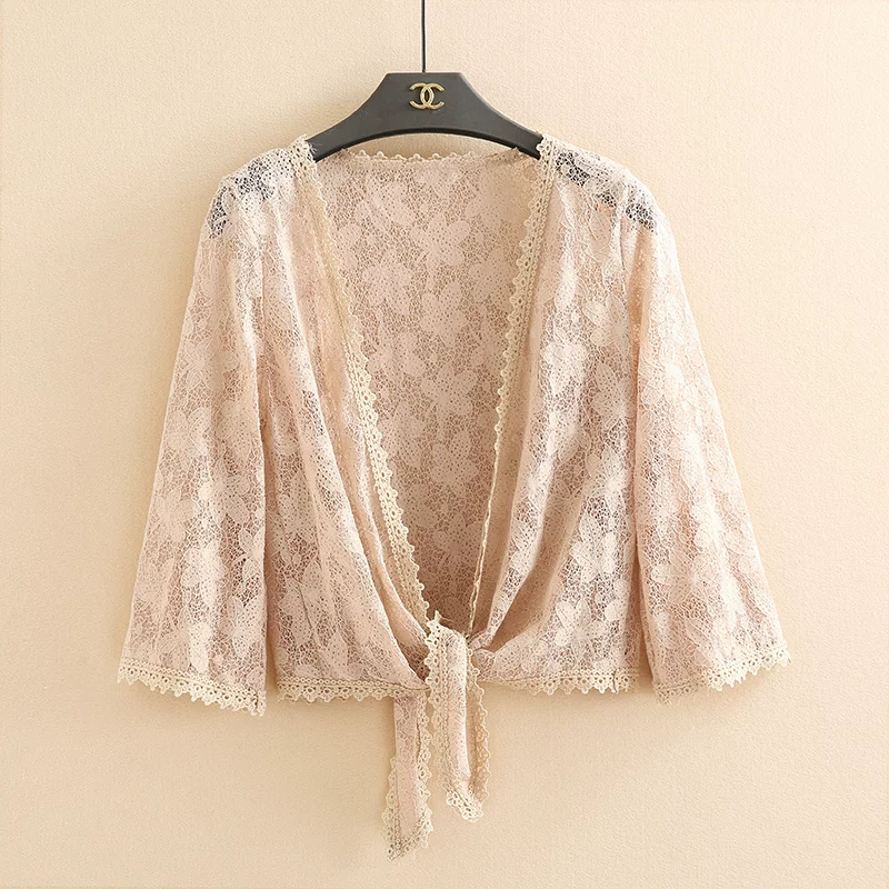 Летнее накидка, кружевной кардиган укороченный, куртка, oversize