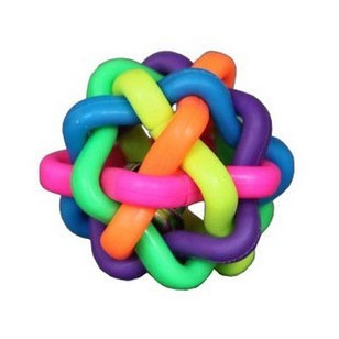 Pet toys, dog toys, balls, plastic woven colorful balls, bells, three models of pet supplies